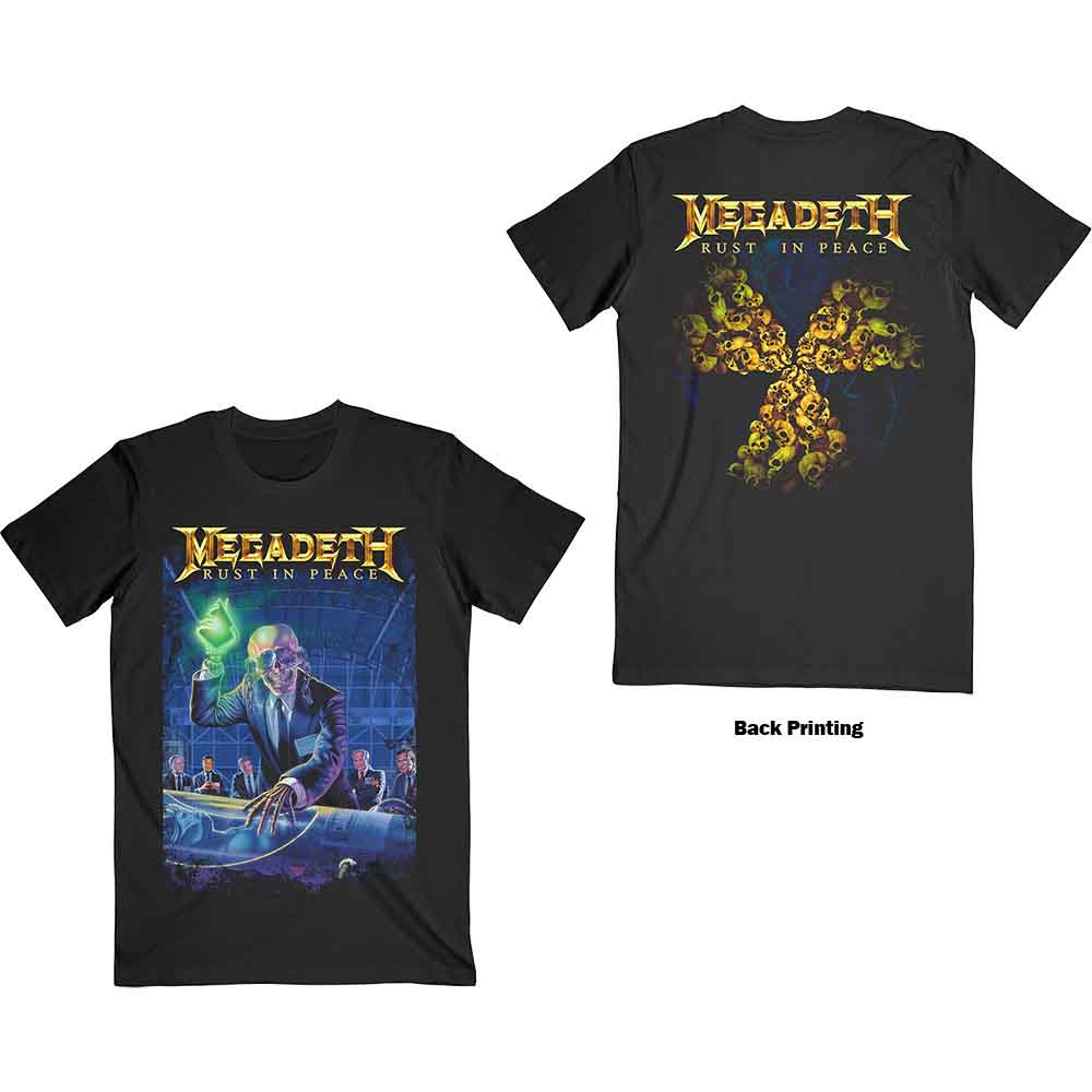 Megadeth Unisex T-Shirt: Rust In Peace 30th Anniversary (Black) (Back Print)