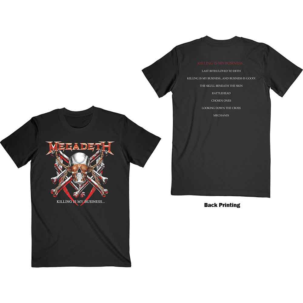 Megadeth Unisex T-Shirt: Killing Biz (Black) (Back Print) 