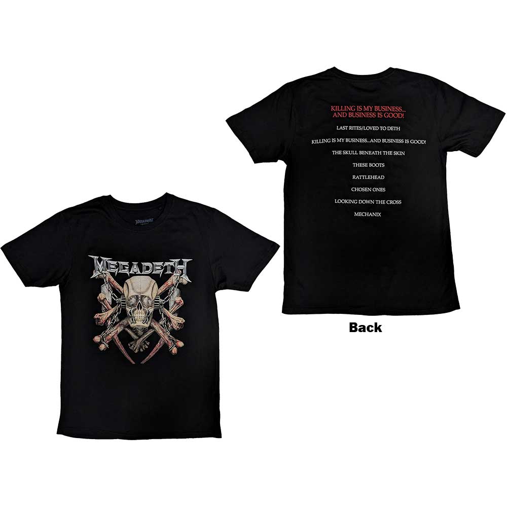 Megadeth Unisex T-Shirt: Killing Biz (Black) (Back Print)