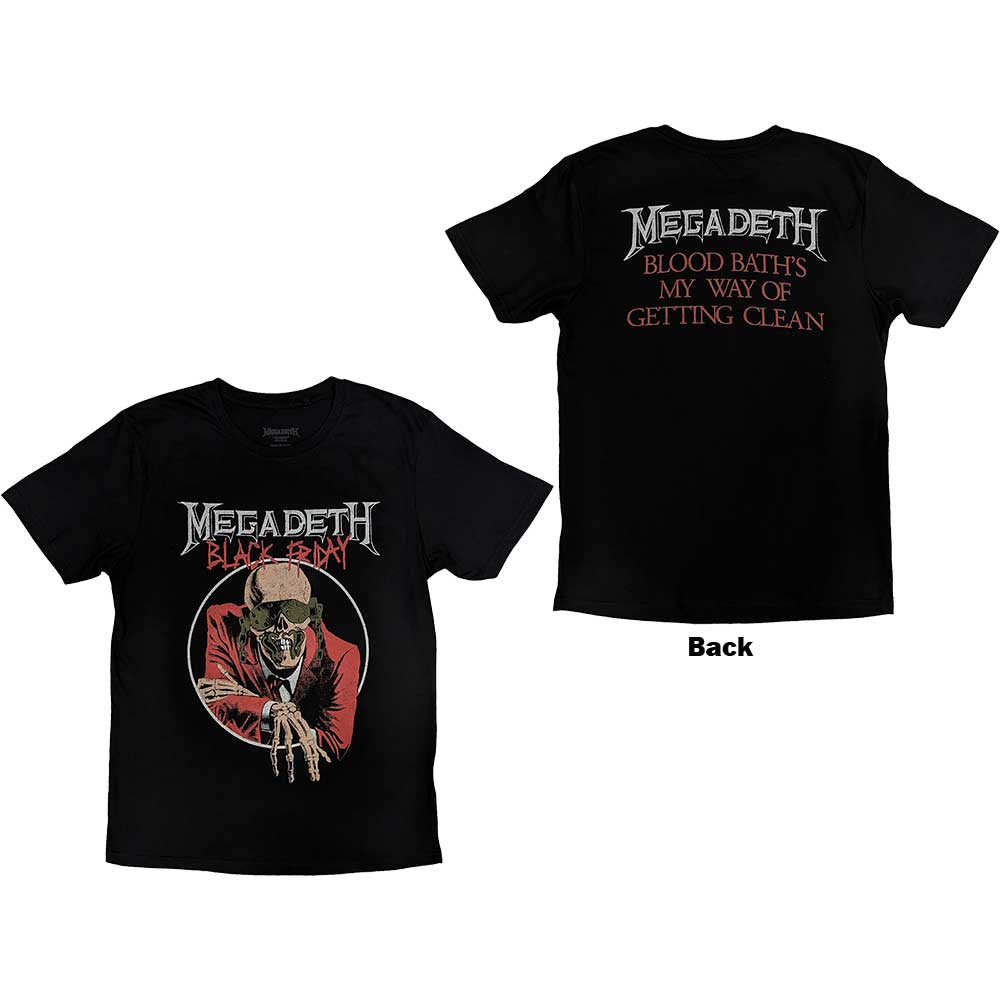Megadeth Unisex T-Shirt: Black Friday (Black) (Back Print)