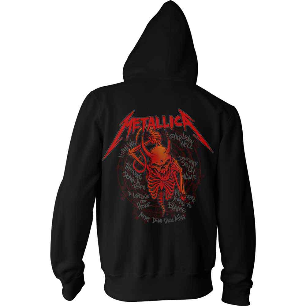 Metallica Unisex Pullover Hoodie: Skull Screaming Red (Black) (Back Print)