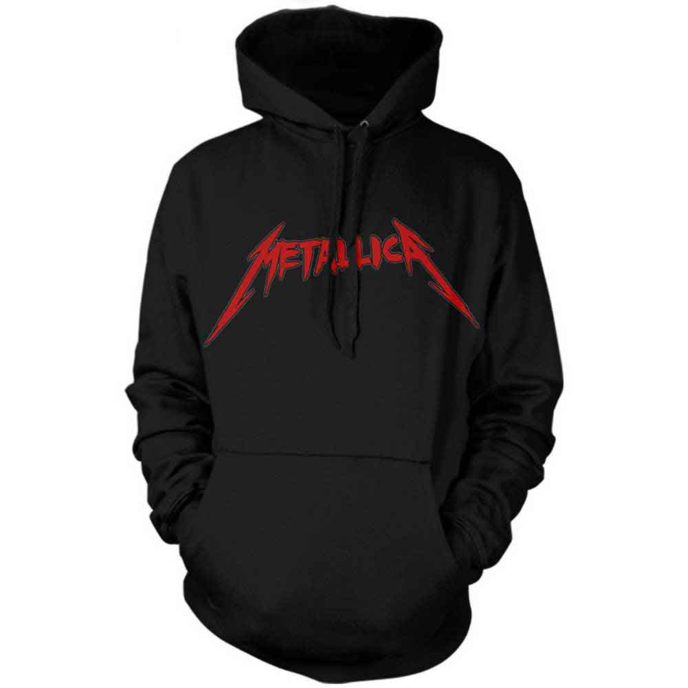Metallica Unisex Pullover Hoodie: Skull Screaming Red (Black) (Back Print)