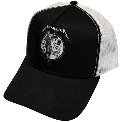 Metallica Unisex Mesh Back Cap: Justice Mono (Black &amp; White)