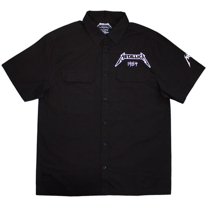 Metallica Unisex Casual Shirt: Ride The Lightning (Black) (Back &amp; Sleeve Print)