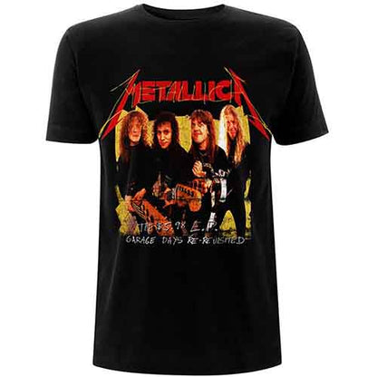 Metallica Unisex T-Shirt: Garage Photo Yellow (Black) (Back Print)