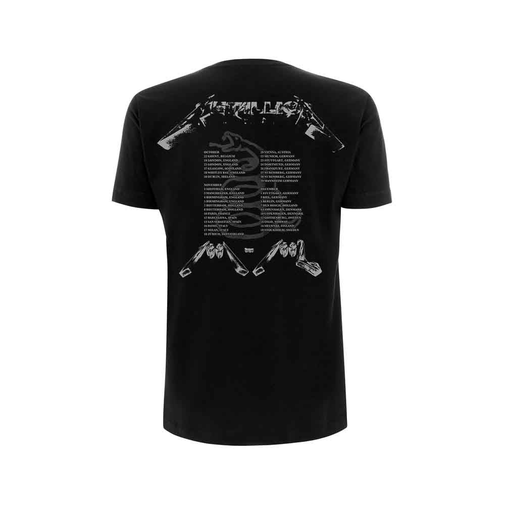 Metallica Unisex T-Shirt: 4 Faces (Black) (Back Print)