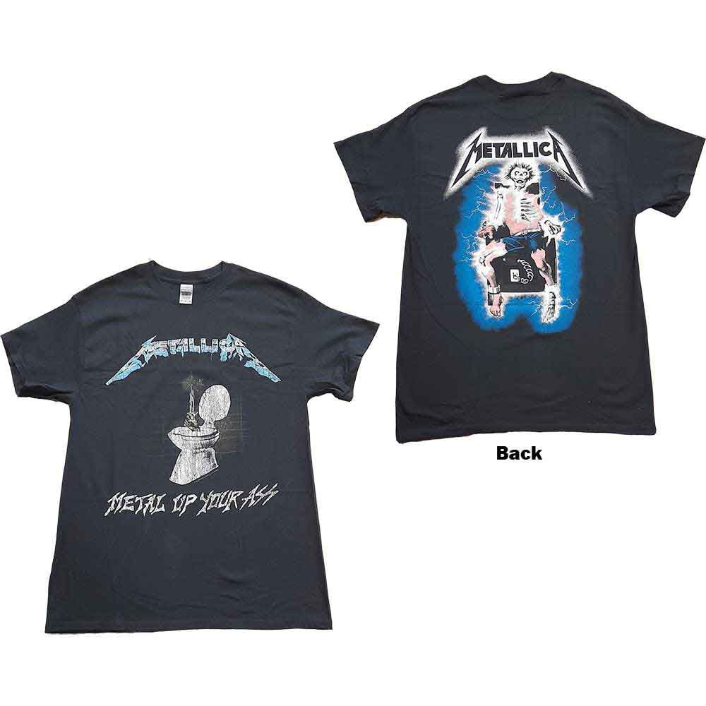 Metallica Unisex T-Shirt: Metal Up Your Ass (Black) (Back Print)