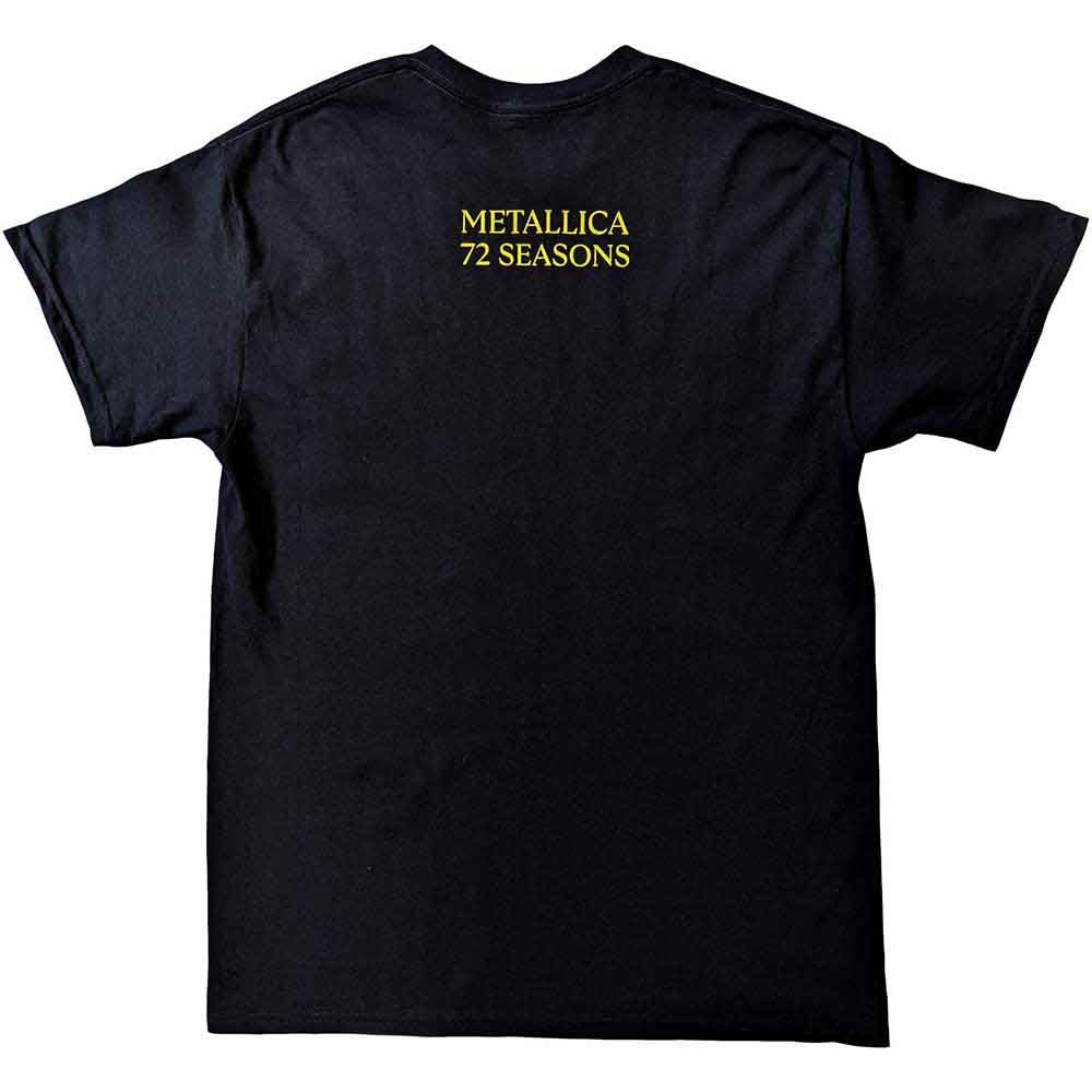 Metallica Unisex T-Shirt: 72 Seasons Broken/Burnt Guitar (Black) (Back Print)