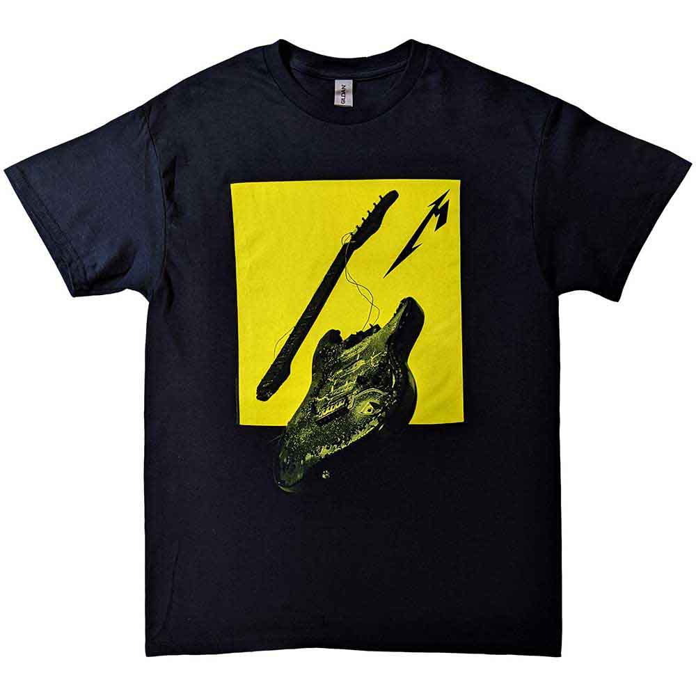 Metallica Unisex T-Shirt: 72 Seasons Broken/Burnt Guitar (Black) (Back Print)