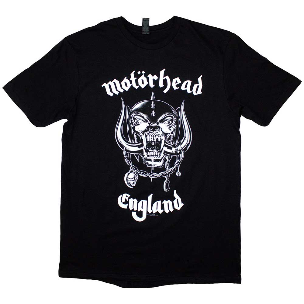 Motorhead Unisex T-Shirt: England (Black) (Back Print)