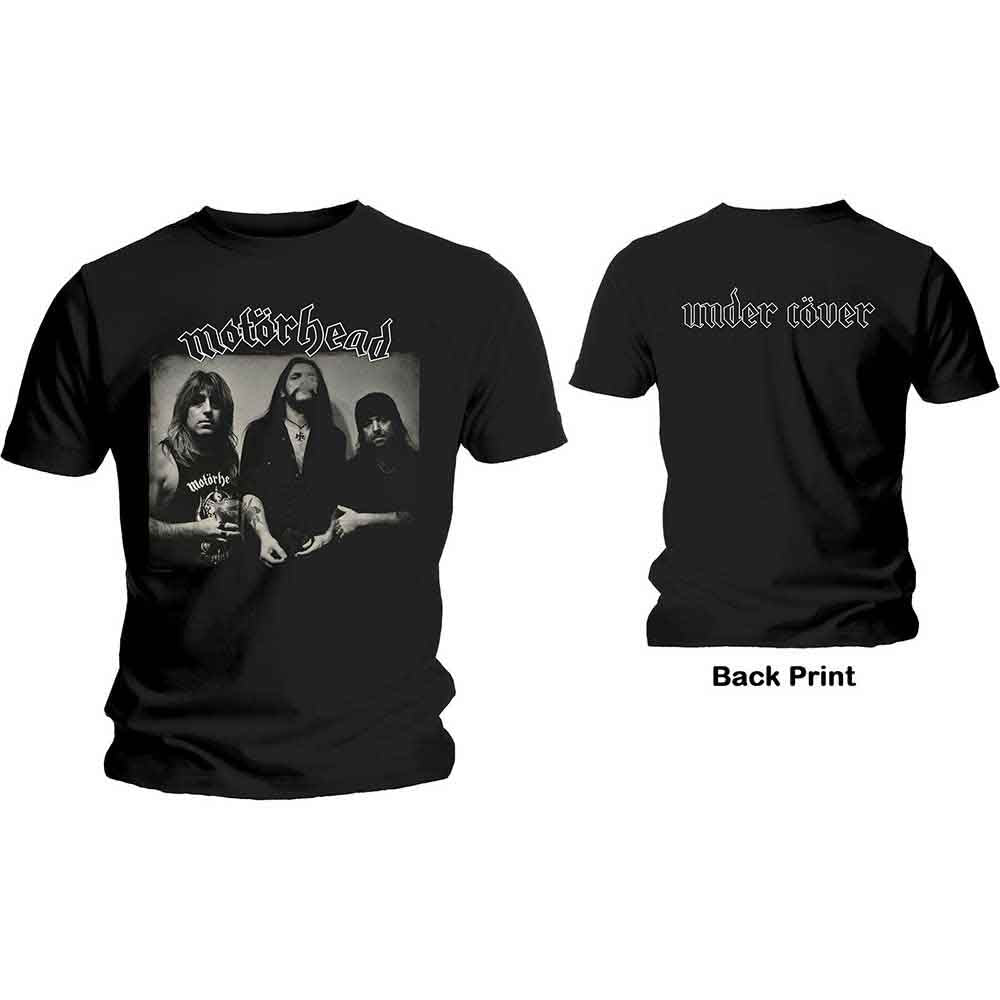 Motorhead Unisex T-Shirt: Under Cover (Black) (Back Print)