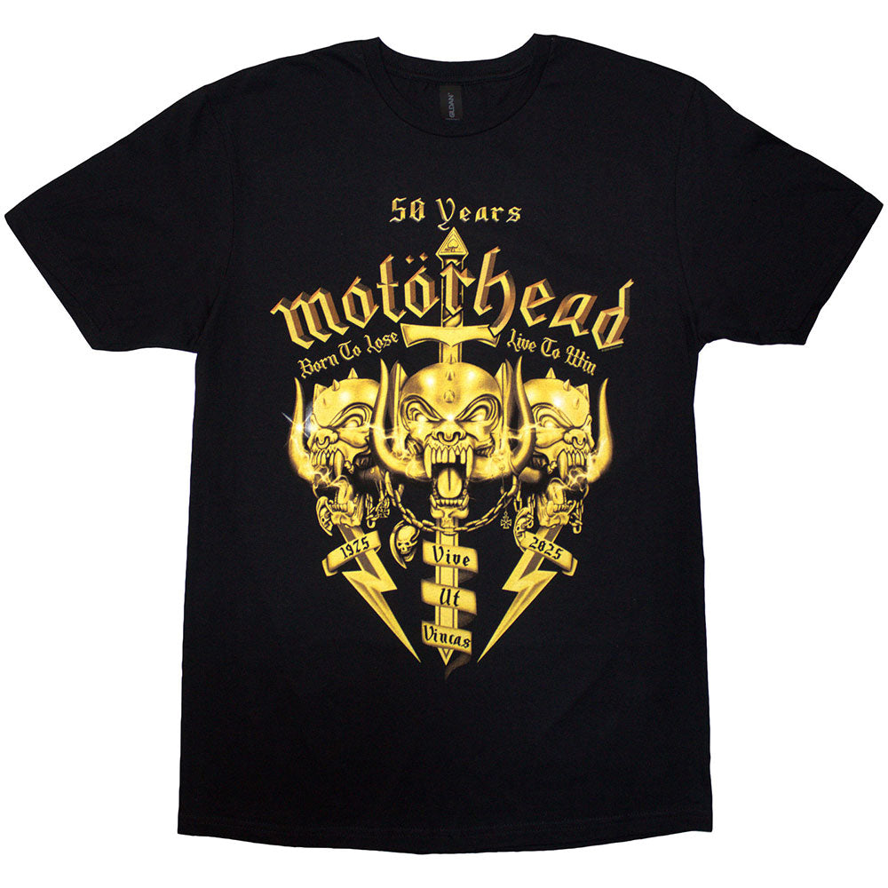 Motorhead Unisex T-Shirt: 50 Years Swords &amp; Warpig (Black)