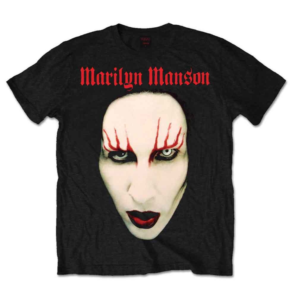 Marilyn Manson Unisex T-Shirt: Red Lips (Black) 