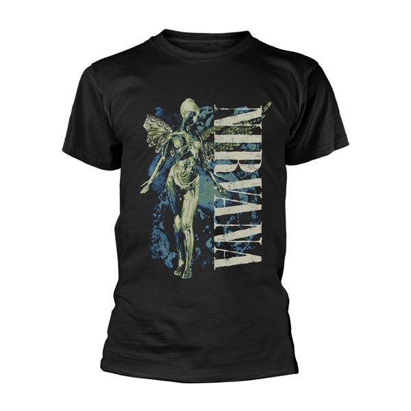 Nirvana Unisex T-Shirt: Vertical Logo (Black)
