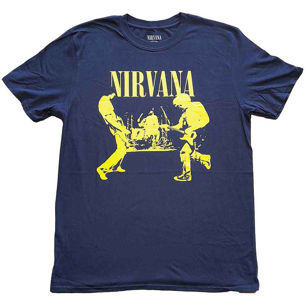 Nirvana Unisex T-Shirt: Stage (Navy Blue) 