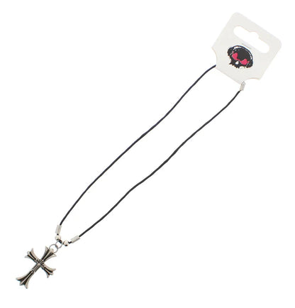 Double Cross Corded Necklace