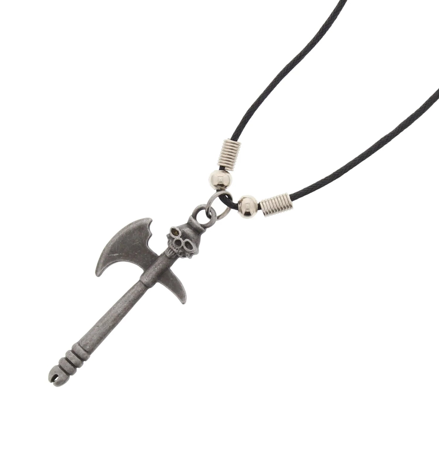 Skull Headed Axe Corded Necklace
