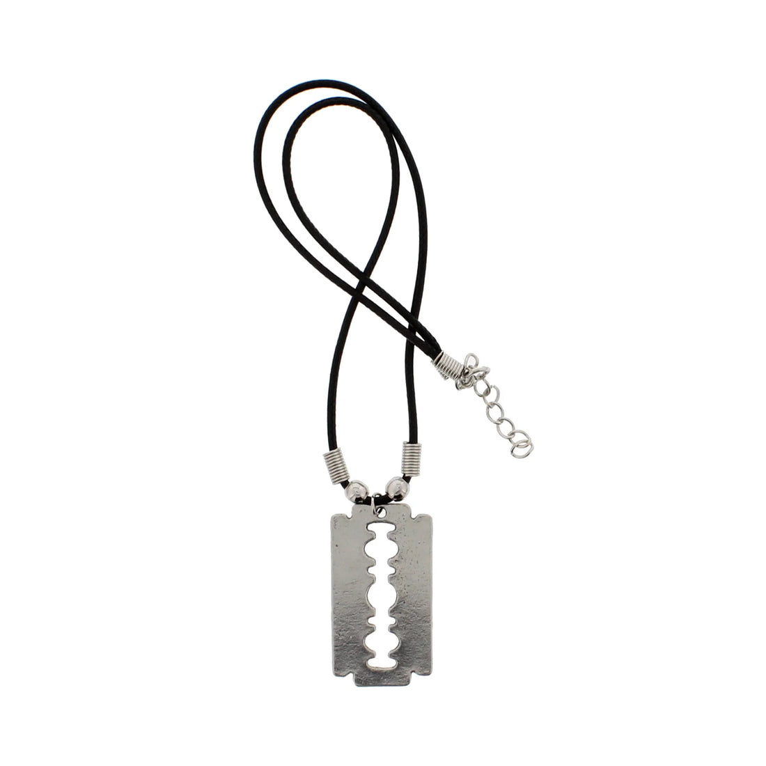 Silver Blade Corded Necklace