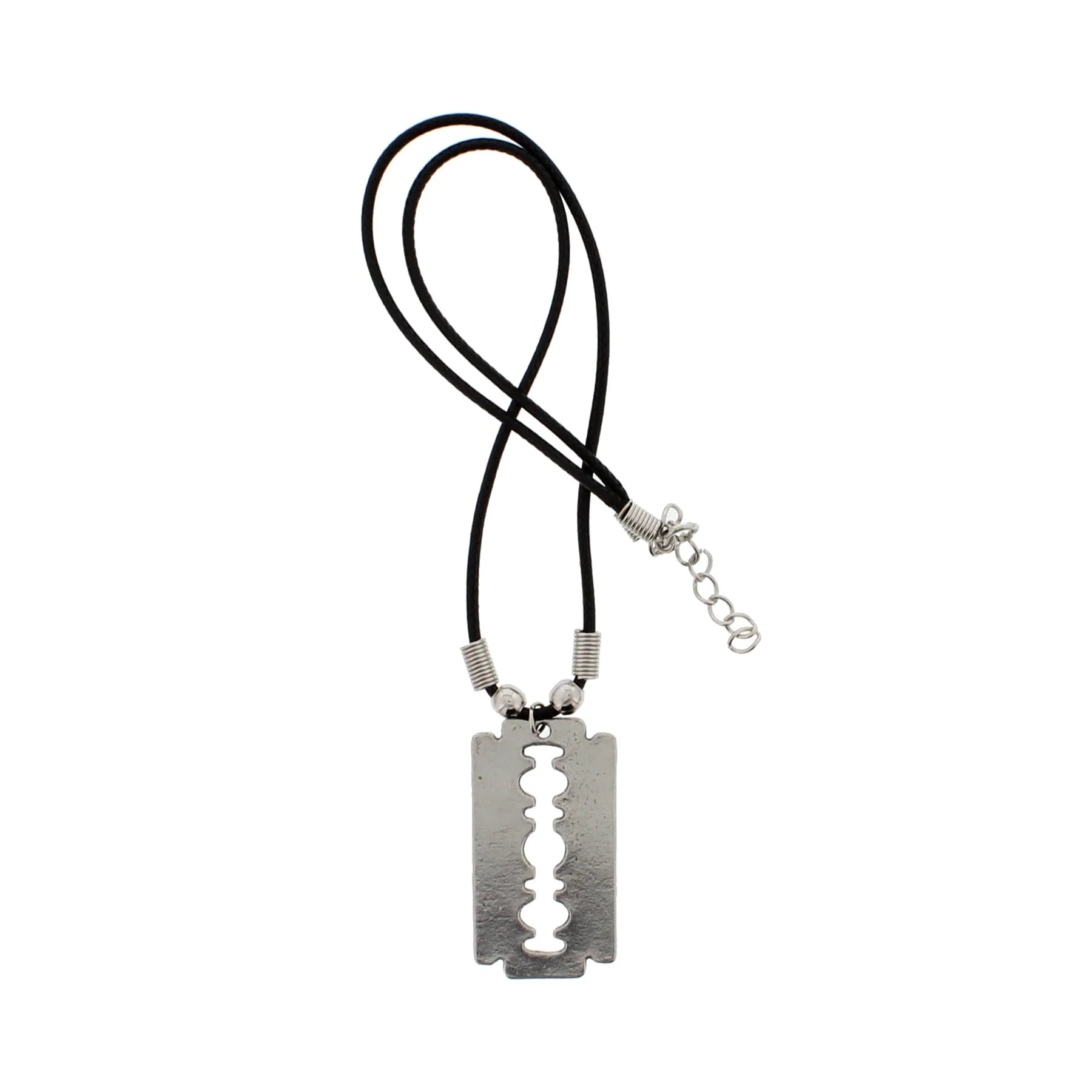 Silver Blade Corded Necklace