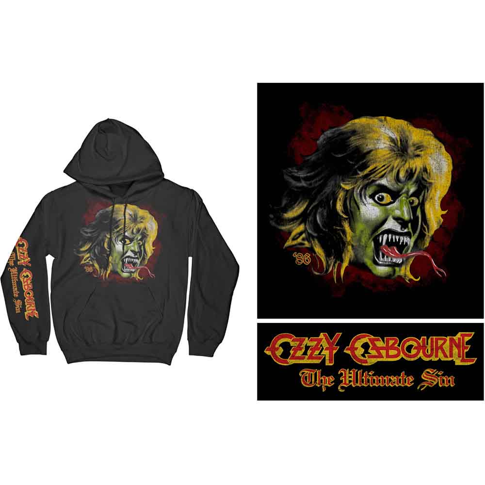 Ozzy Osbourne Unisex Pullover Hoodie: Ozzy Demon (Black)