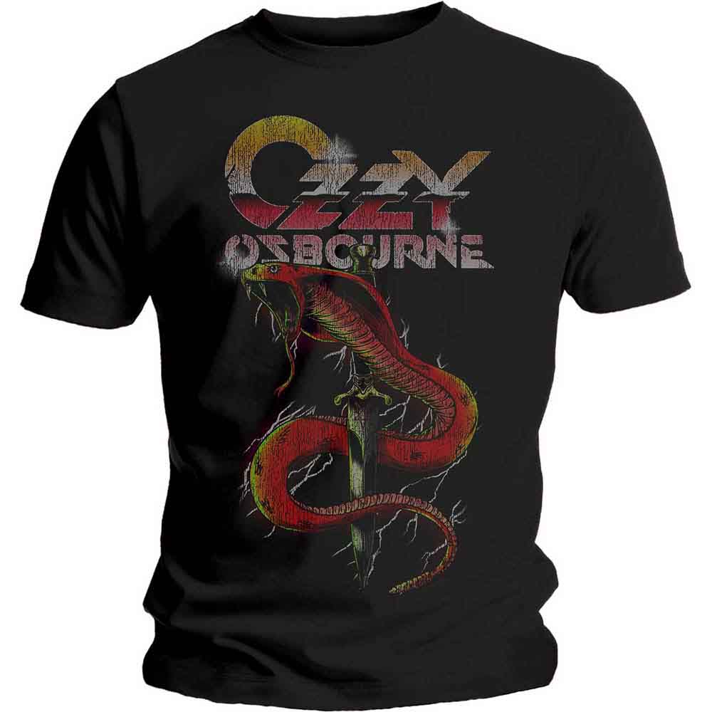 Ozzy Osbourne Unisex T-Shirt: Vintage Snake (Black)