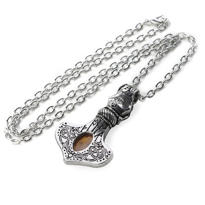 Amber Dragon Thorhammer Necklace (✦ Alchemy England)