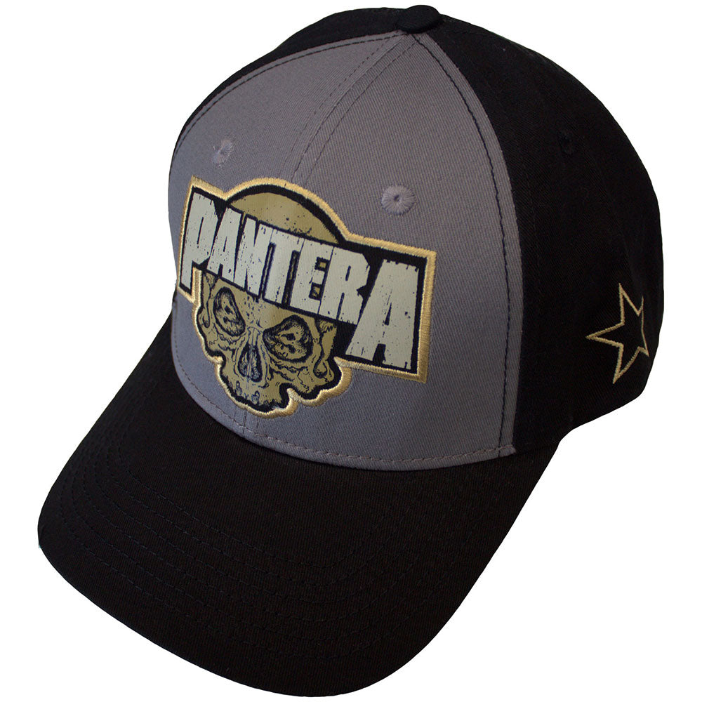 Pantera Unisex Mesh Back Cap: Skull (Black &amp;amp; Charcoal Grey) (Side Print) 