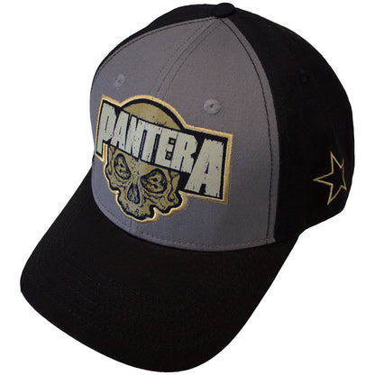 Pantera Unisex Mesh Back Cap: Skull (Black &amp; Charcoal Grey) (Side Print)