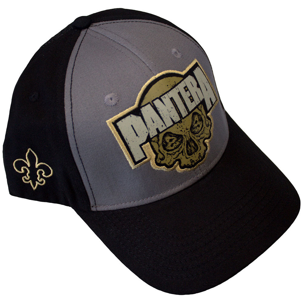 Pantera Unisex Mesh Back Cap: Skull (Black &amp;amp; Charcoal Grey) (Side Print) 