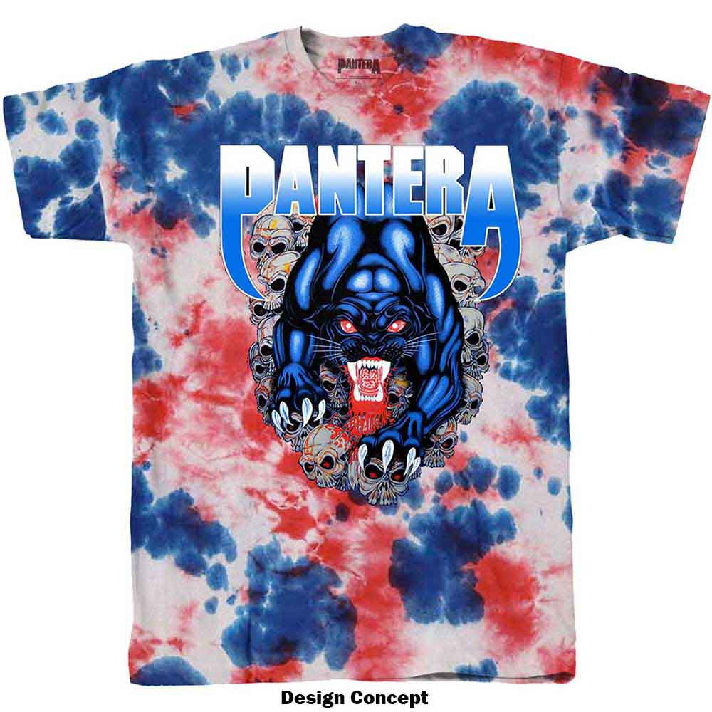 Pantera Unisex T-Shirt: Panther (Blue) (Wash Collection)