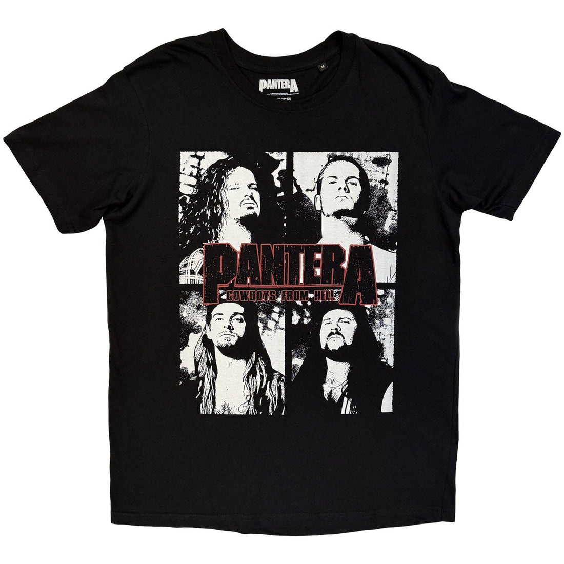 Pantera Unisex T-Shirt: Cowboys From Hell Flames (Black) (Back Print)