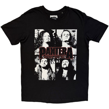 Pantera Unisex T-Shirt: Cowboys From Hell Flames (Black) (Back Print)