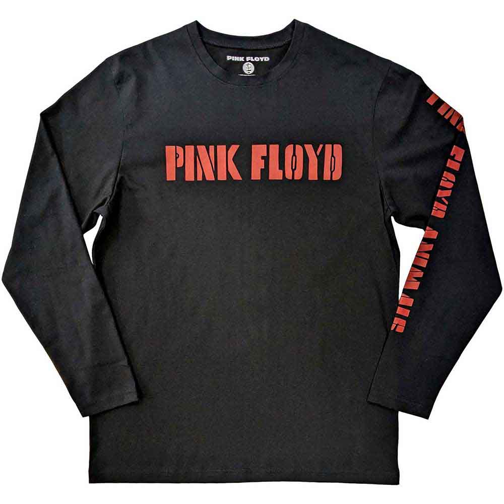 Pink Floyd Unisex Long Sleeve T-Shirt: Animals B&amp;W (Black) (Back &amp; Sleeve Print)