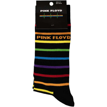 Pink Floyd Unisex Ankle Socks: Wide Stripes (Black) (UK Size 6 - 11)