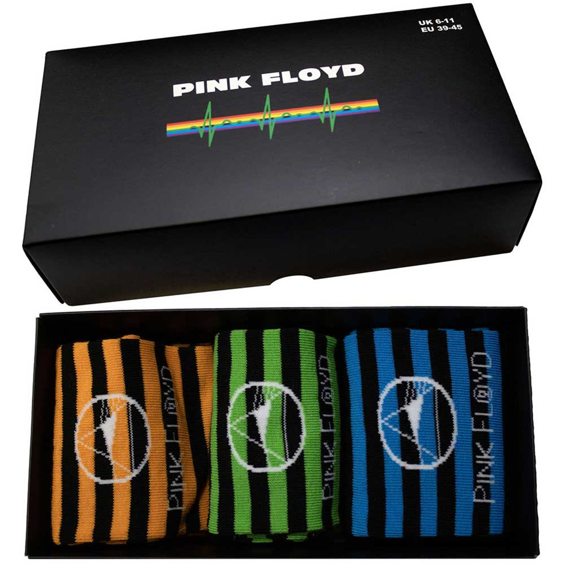 Pink Floyd Unisex Ankle Socks Set: Mono Prism (Multicolour) (UK Size 6 - 11) Gift Box