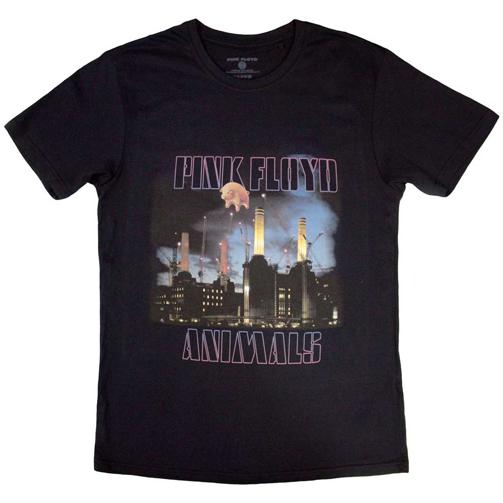 Pink Floyd Unisex T-Shirt: Animals Contsruction (Black)