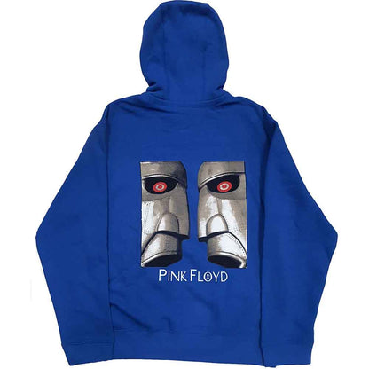 Pink Floyd Unisex Zipped Hoodie: Metal Heads Close Up (Blue) (Back Print)
