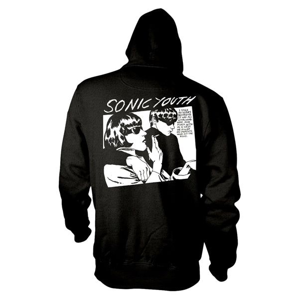 Sonic Youth Unixex Pullover Zip Hoodie: Goo Album Cover (Black) (Back Print)