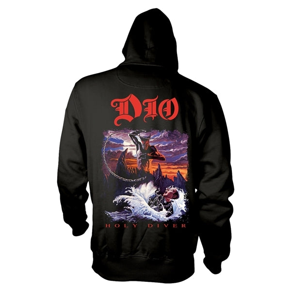 Dio Unisex Pullover Hoodie: Holy Diver (Black) (Back Print) 