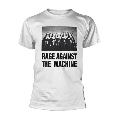 Rage Against The Machine Unisex T-Shirt: Nuns And Guns (White) (Back Print)