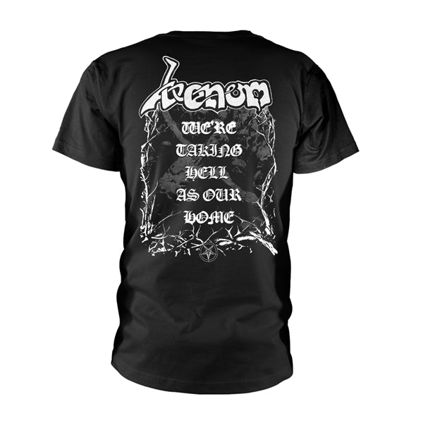 Venom Unisex T-Shirt: Welcome To Hell (Black) (Back Print