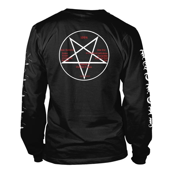 Bathory Unisex Long Sleeve T-Shirt: Goat (Black) (Back &amp; Sleeve Print)