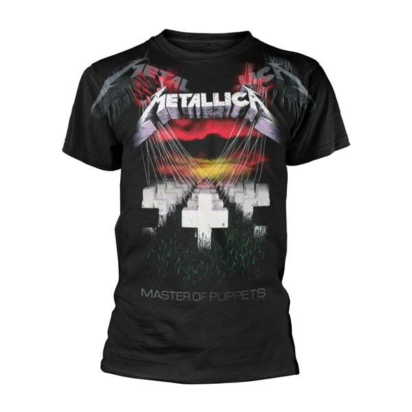 Metallica Unisex T-Shirt: Puppets Faded All Over (Black) (Back Print)