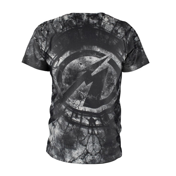 Metallica Unisex T-Shirt: Stoned Justice All Over (black/white/grey) (Back Print)
