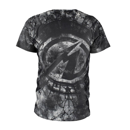 Metallica Unisex T-Shirt: Stoned Justice All Over (black/white/grey) (Back Print)