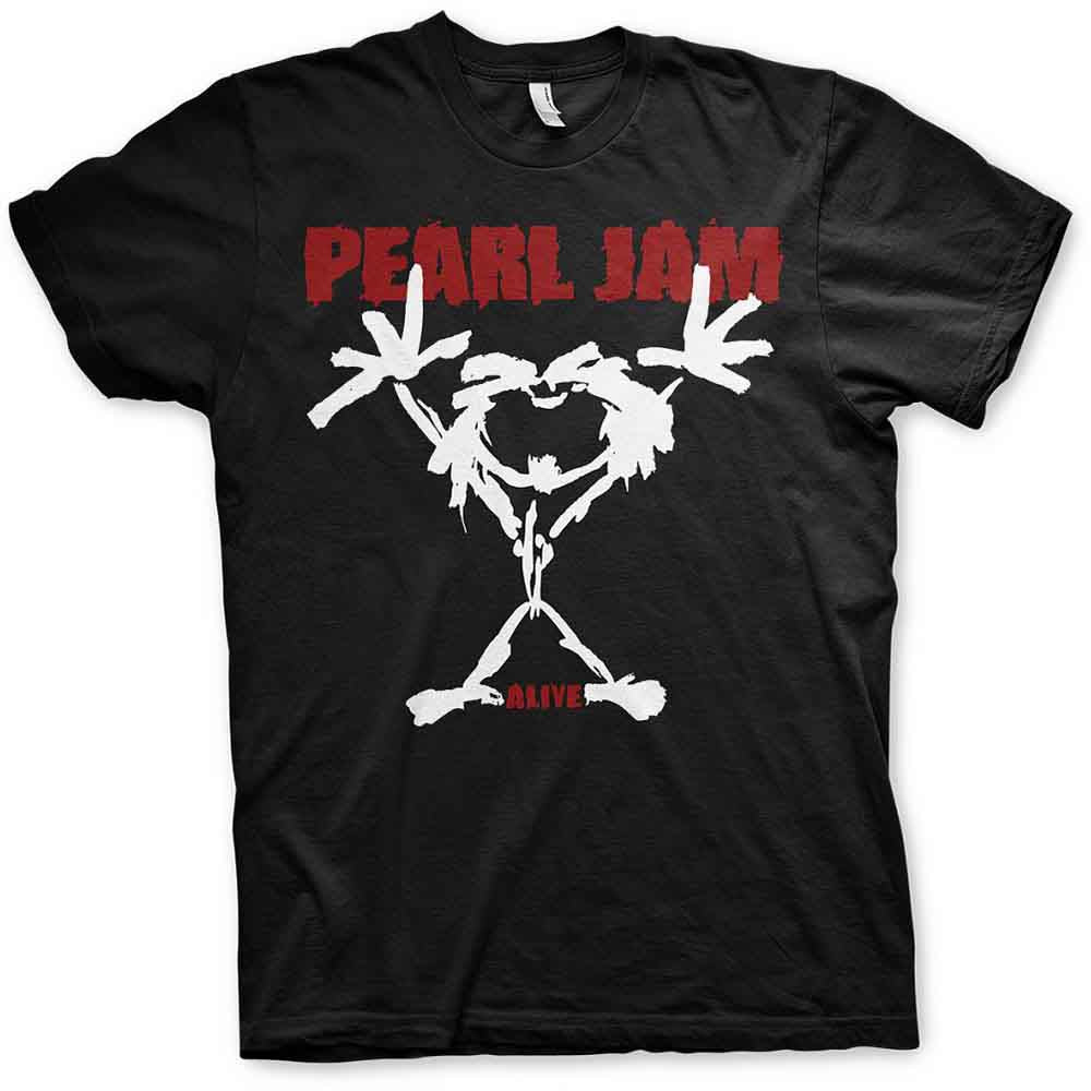 Pearl Jam Unisex T-Shirt: Stickman (Black) (Back Print)