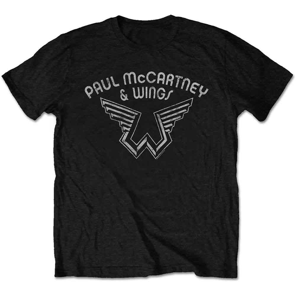 The Beatles – Paul McCartney Unisex T-Shirt: Wings Logo (Black)