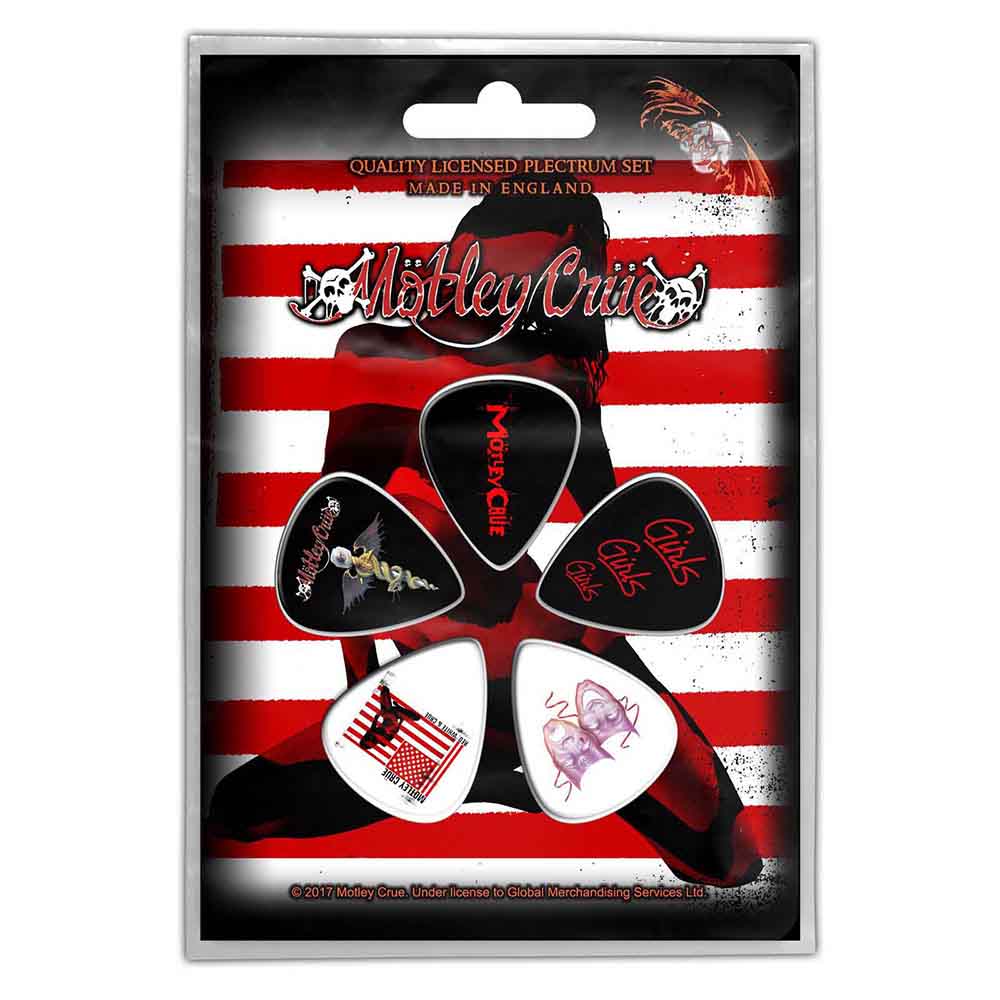 Motley Crue Plectrum Pack: Red, White &amp;amp; Crue