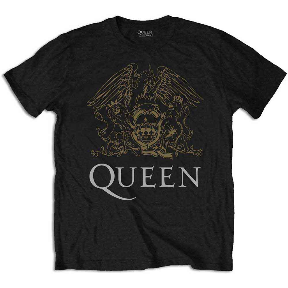 Queen Unisex T-Shirt: Crest (Black)