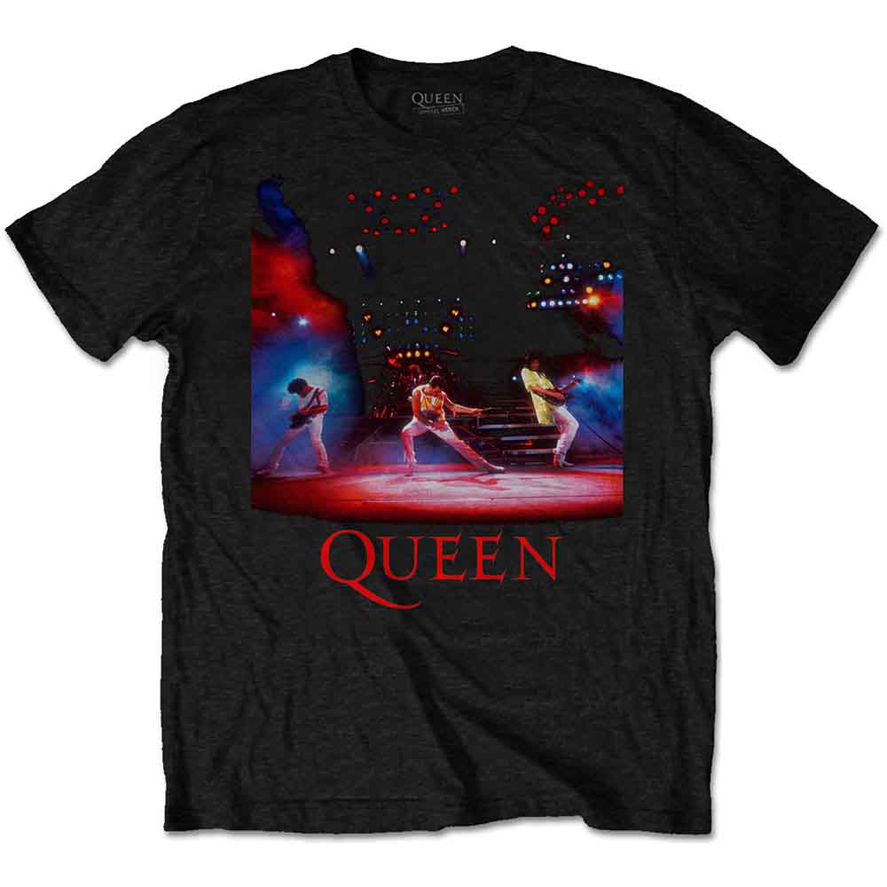 Queen Unisex T-Shirt: Live Shot Spotlight (Black)